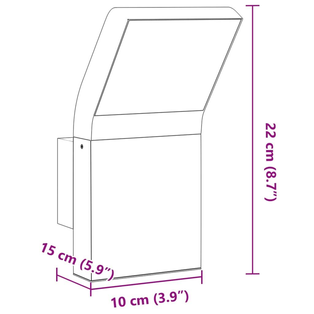 VidaXL Applique murale led d'extérieur aluminium  