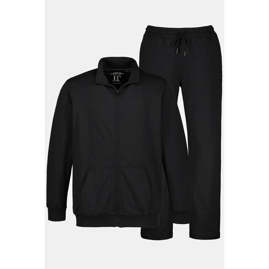 JP1880  Tenue de jogging, 2 pièces, Homewear, veste et pantalon noir 