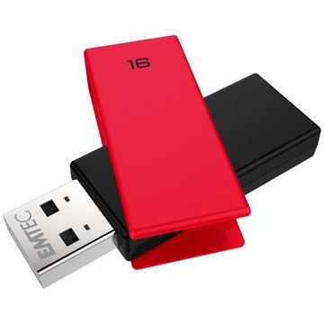 Emtec C350 Brick USB-Stick 16 GB USB Typ-A 2.0 Schwarz, Rot