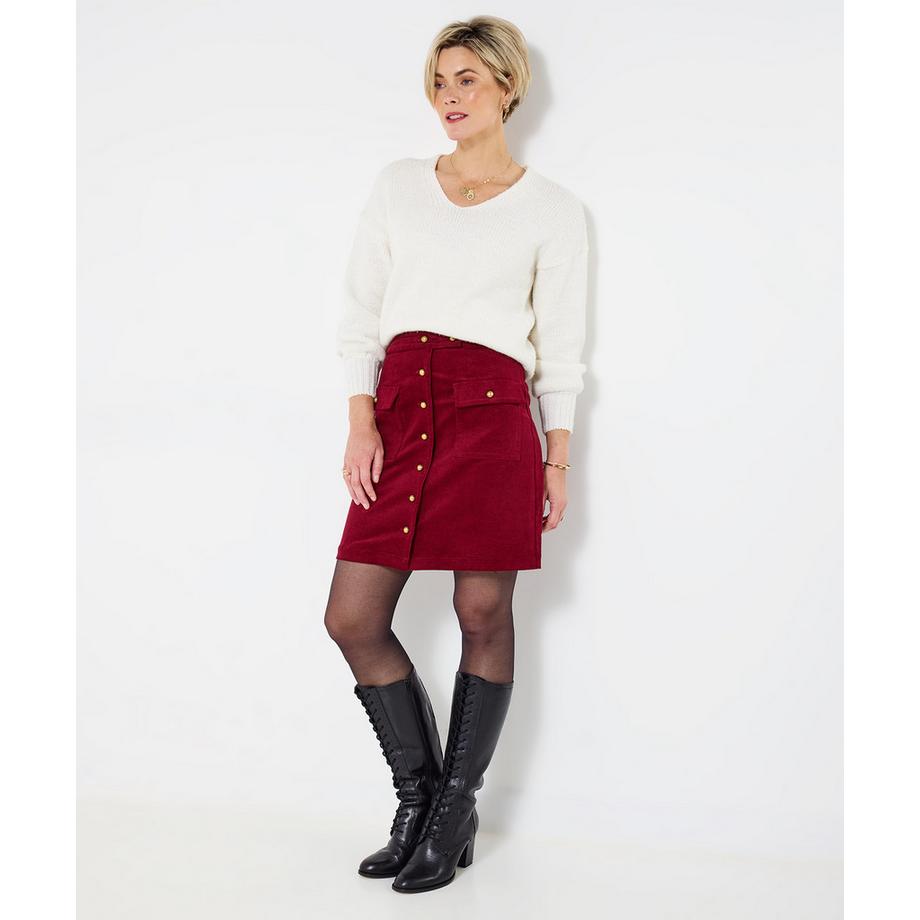 Joe Browns Gonna a trapezio in velluto a coste con abbottonatura  