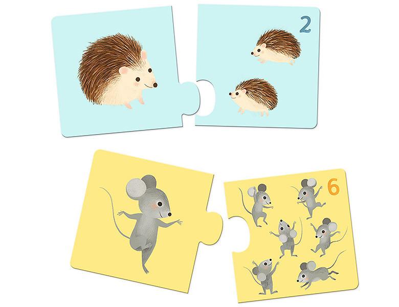 Djeco  Puzzle Duo Tierbabys (6x2) 