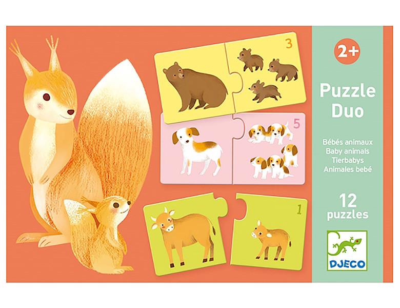 Djeco  Puzzle Duo Tierbabys (6x2) 