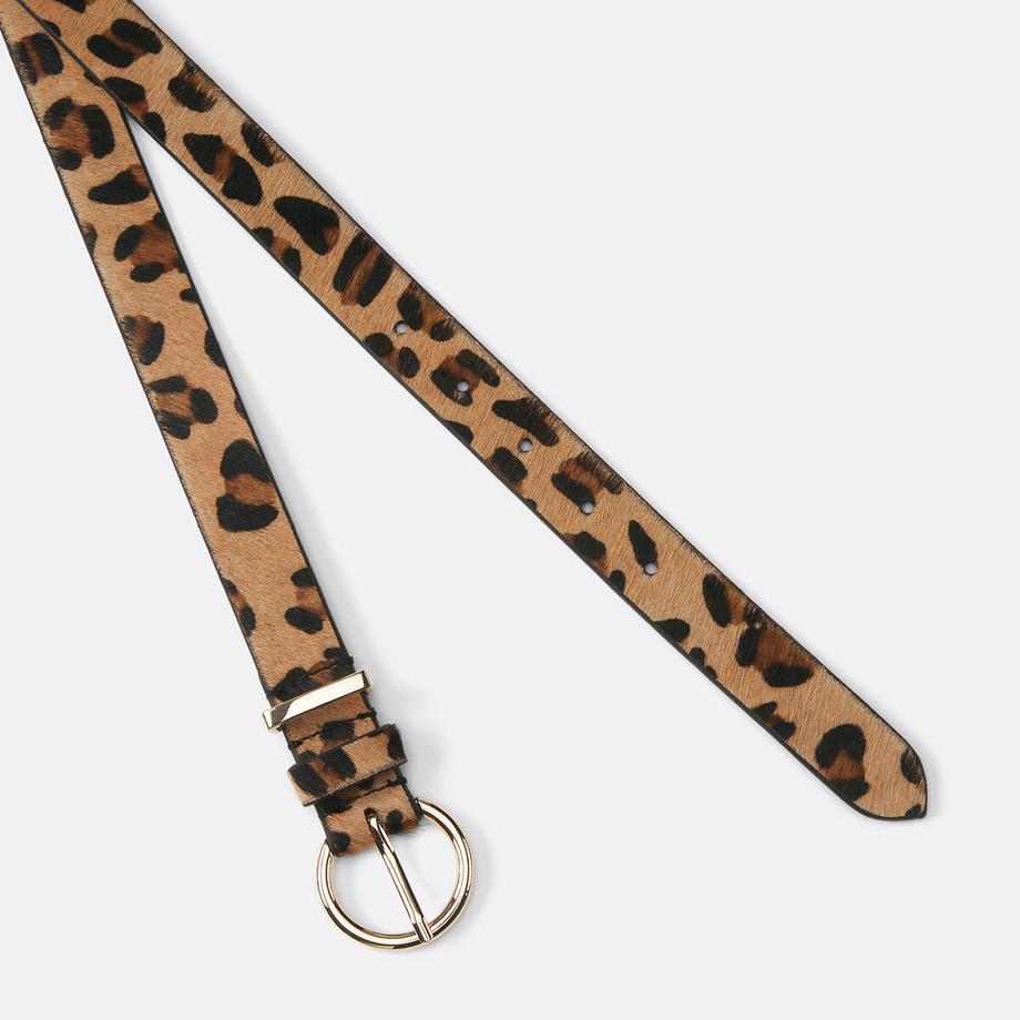 La Redoute Collections Cintura in pelle stampa leopardo  