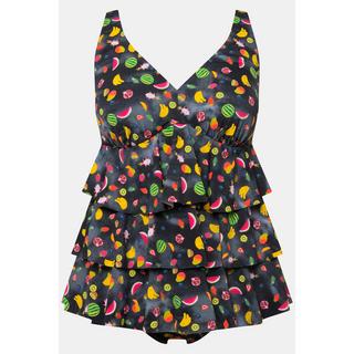 Ulla Popken Tankini Imprimé Fruits Bonnets Souples Volants  