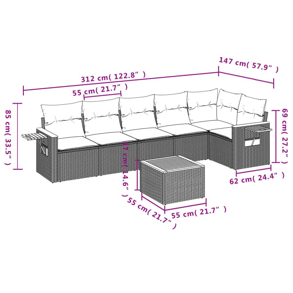 VidaXL Ensemble de canapés de jardin rotin synthétique  