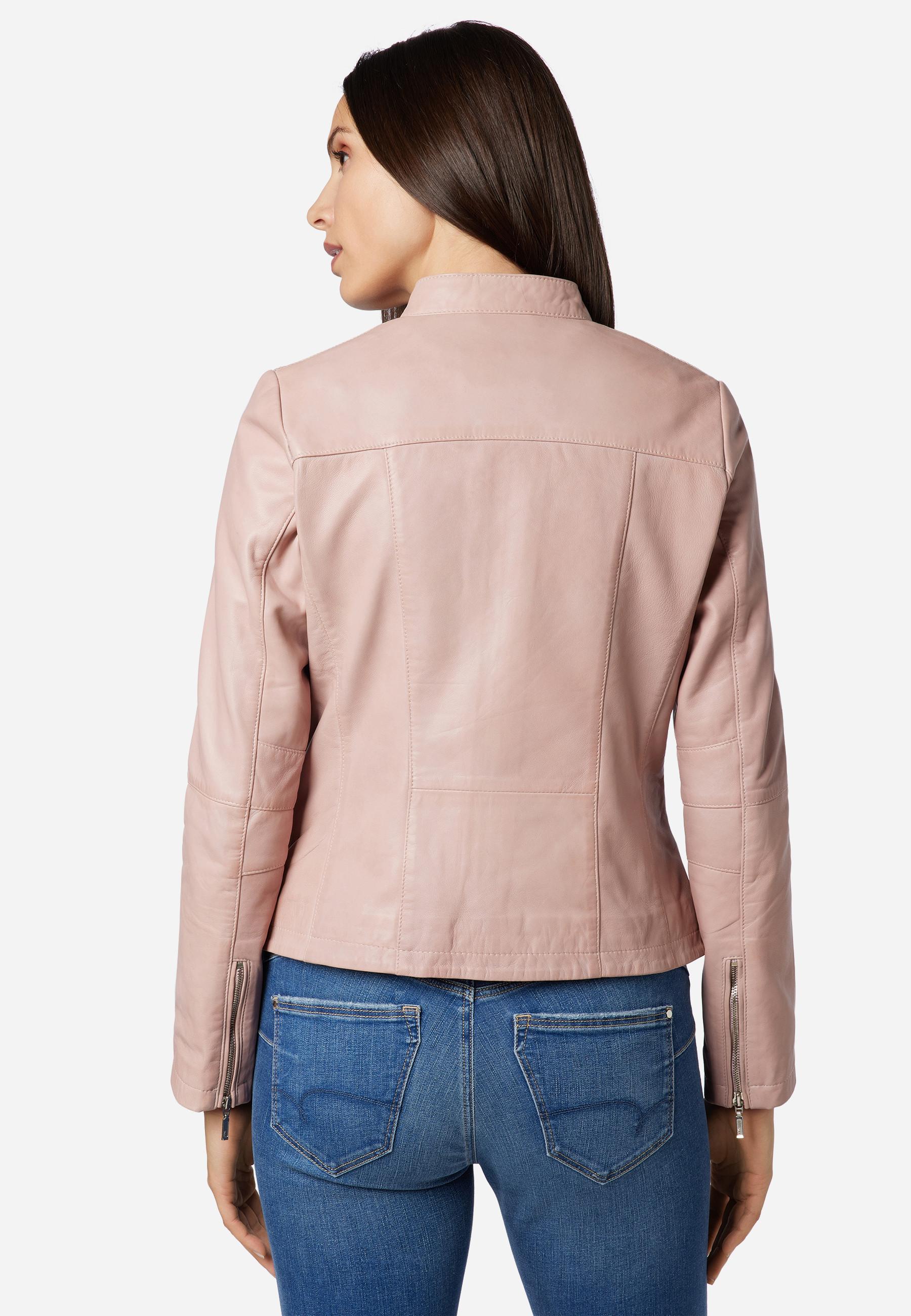 RICANO  Veste en cuir s Abigale, style classique en cuir d'agneau ultra doux 