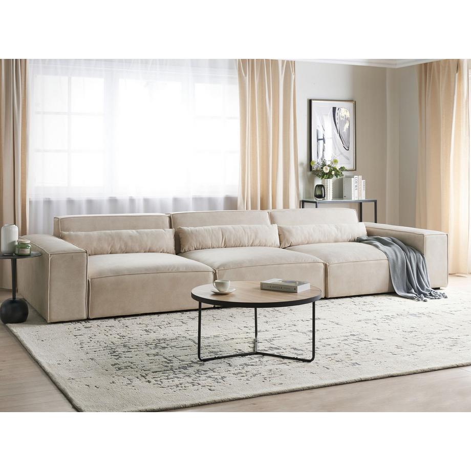 Beliani Canapé 3 places en Velours Moderne HELLNAR  