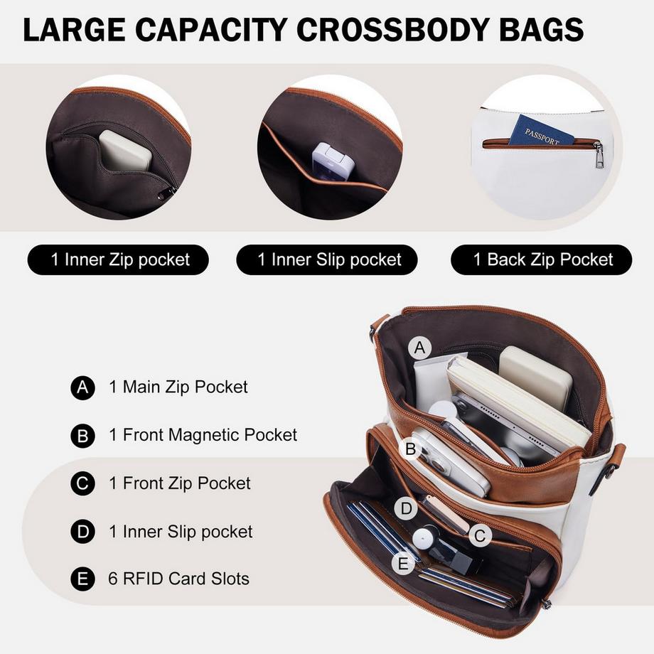 Only-bags.store Mittelgroße Umhängetasche mit Reißverschluss und gemustertem Trageriemen  