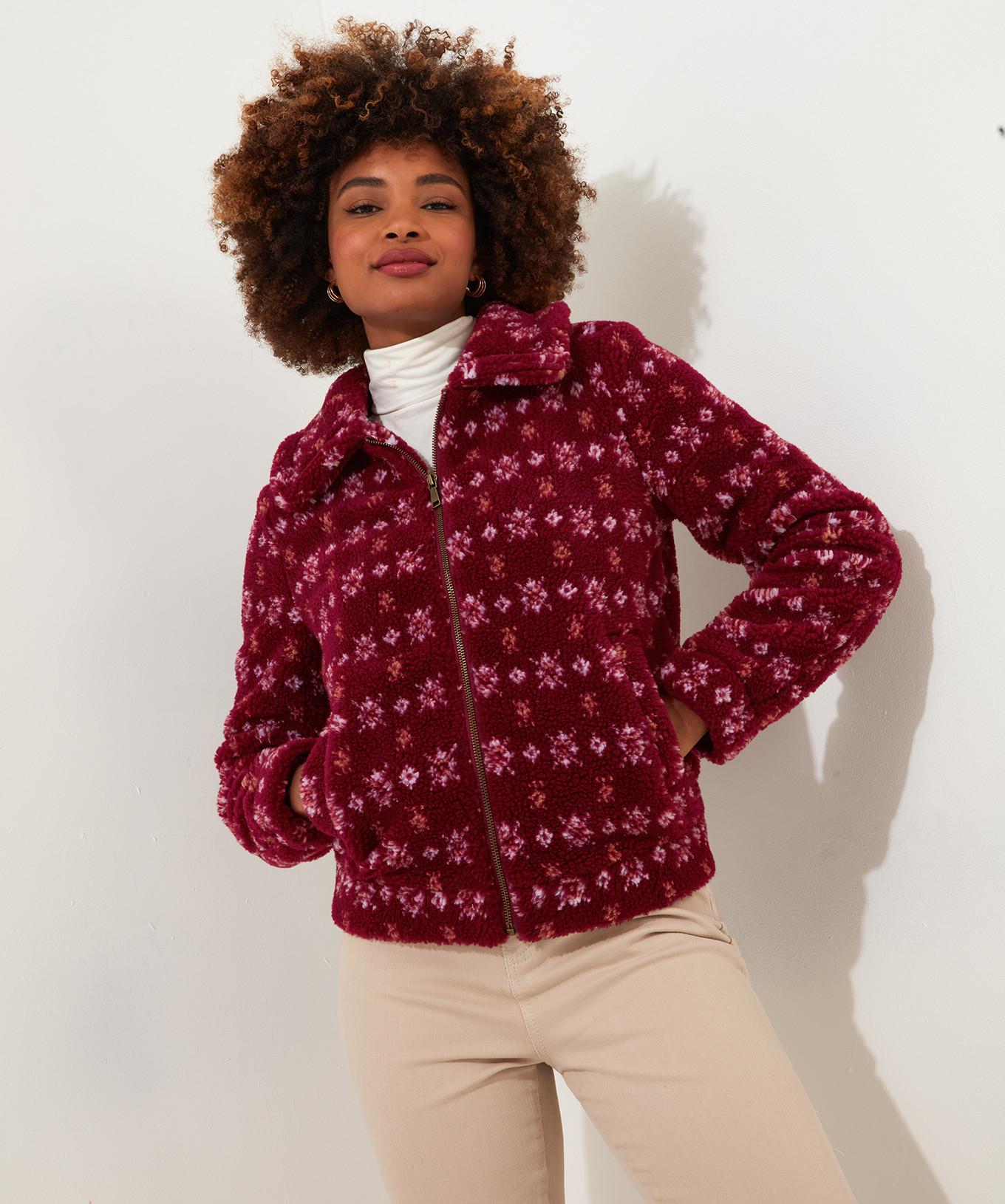 Joe Browns  Floral gemusterter Fleece-Kragenmantel 