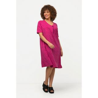 Ulla Popken  Kleid, Punkte, A-Linie, V-Ausschnitt, Halbarm 