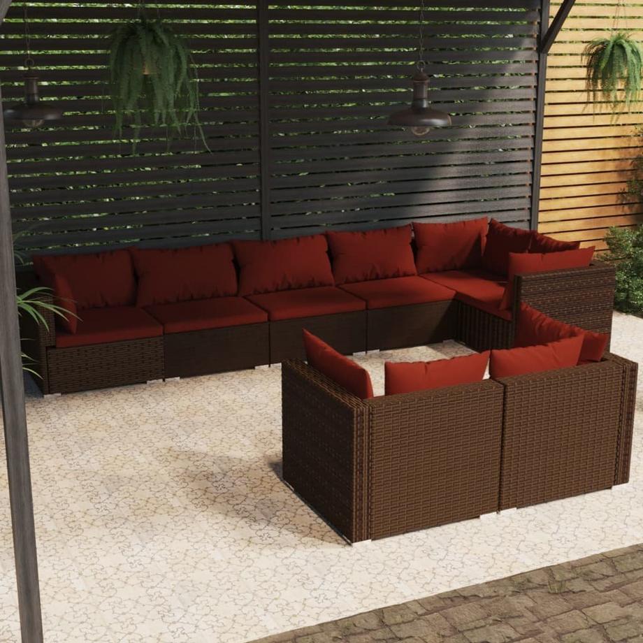 VidaXL Salon de jardin rotin synthétique  
