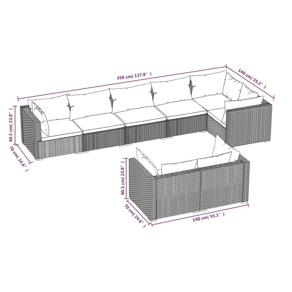 VidaXL Garten lounge set poly-rattan  