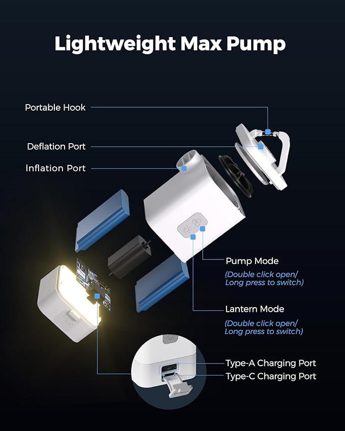 Flextail  MAX PUMP 2 PLUS Pompe à air rechargeable 4 en 1 