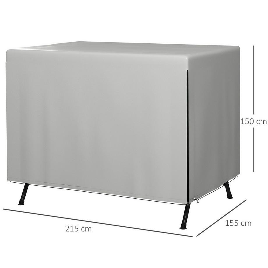 Northio Abdeckplane Für Gartenmöbel Wasserdicht & Uv-Schutz Schutzhülle, Rechteckig, Pe, Grau, 215X155X150Cm  