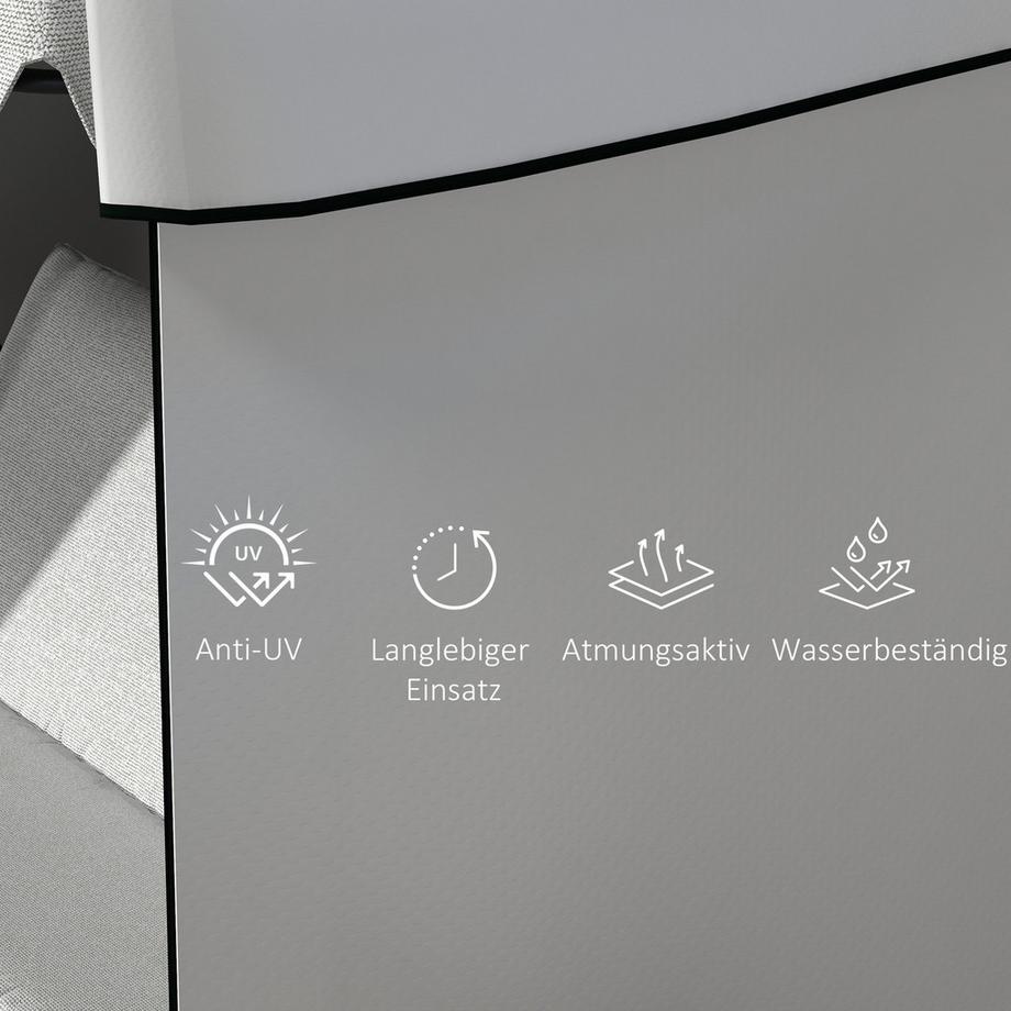 Northio Abdeckplane Für Gartenmöbel Wasserdicht & Uv-Schutz Schutzhülle, Rechteckig, Pe, Grau, 215X155X150Cm  