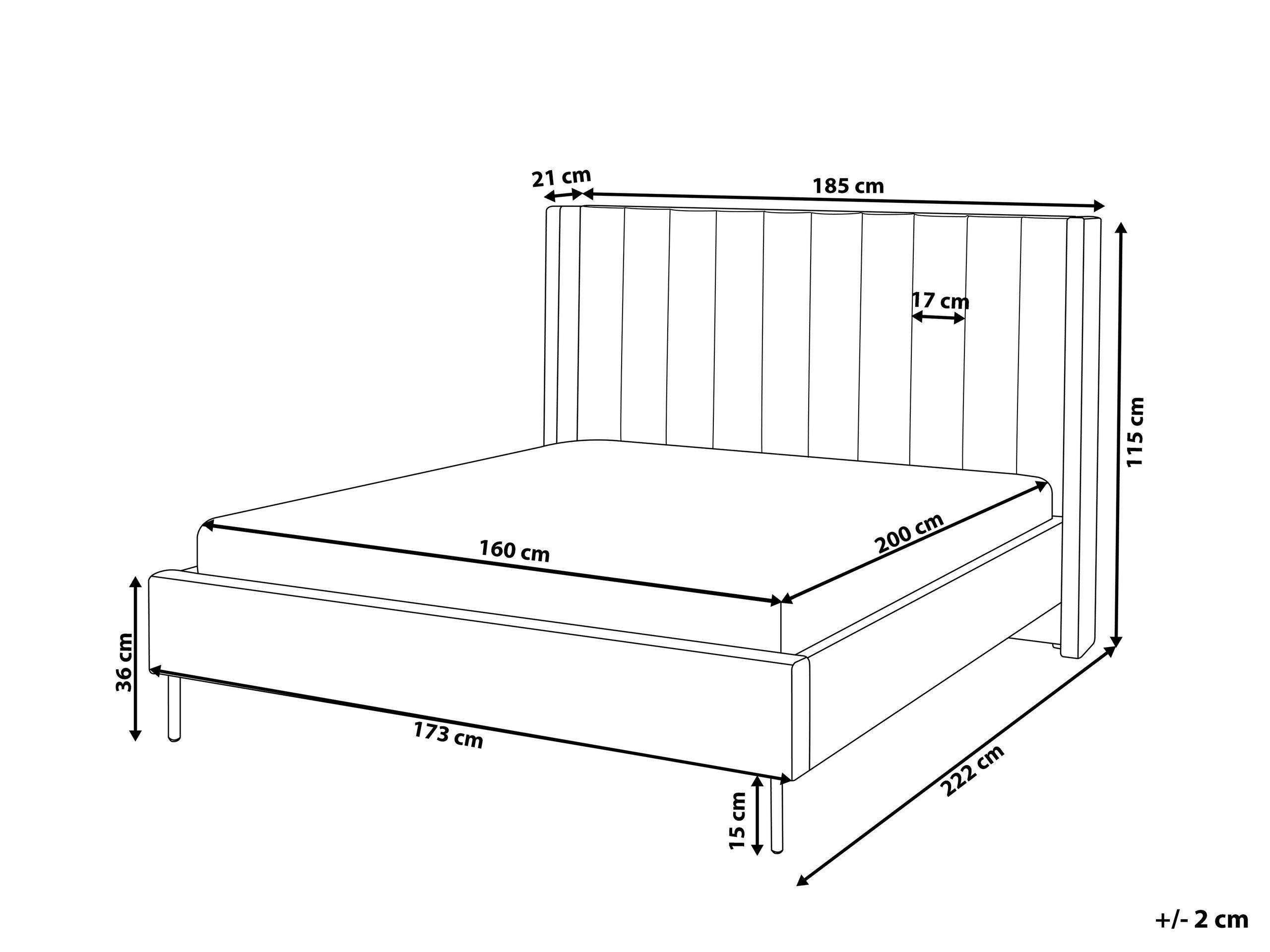 Beliani Bett mit Lattenrost aus Samtstoff Modern VILLETTE  