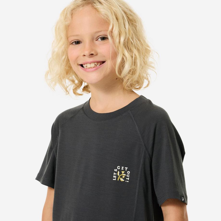 QUECHUA  T-shirt enfant manches courtes randonnée mérinos 