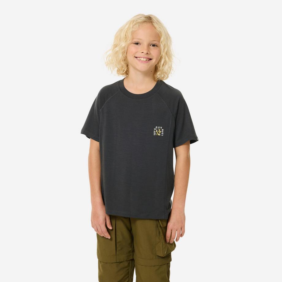 QUECHUA  T-shirt enfant manches courtes randonnée mérinos 