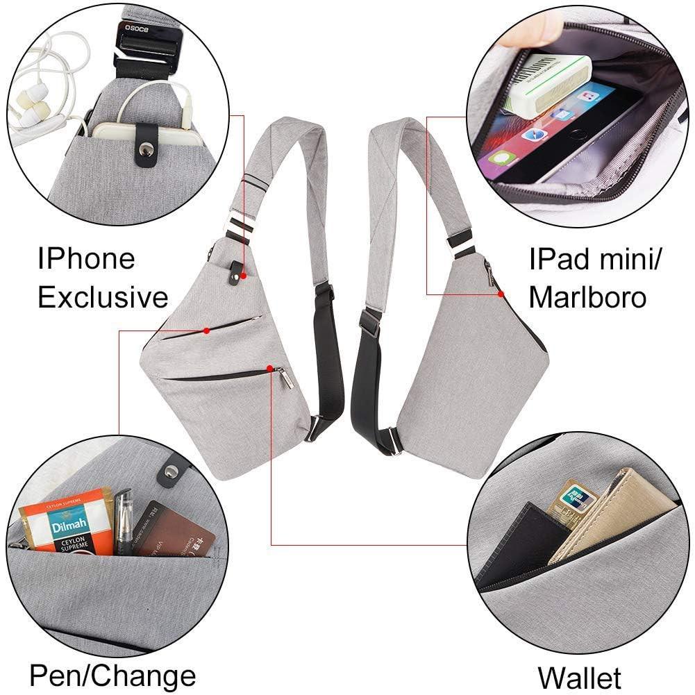 Only-bags.store Wasserdichte Mini Sling Bag Mehrere Taschen Anti-Diebstahl  