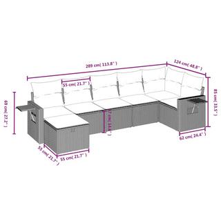 VidaXL Ensemble de canapés de jardin rotin synthétique  