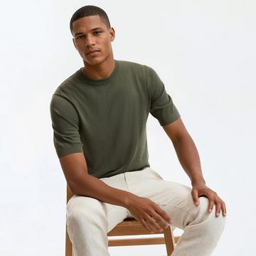 T-Shirt aus Strick mit Rundhalsausschnitt