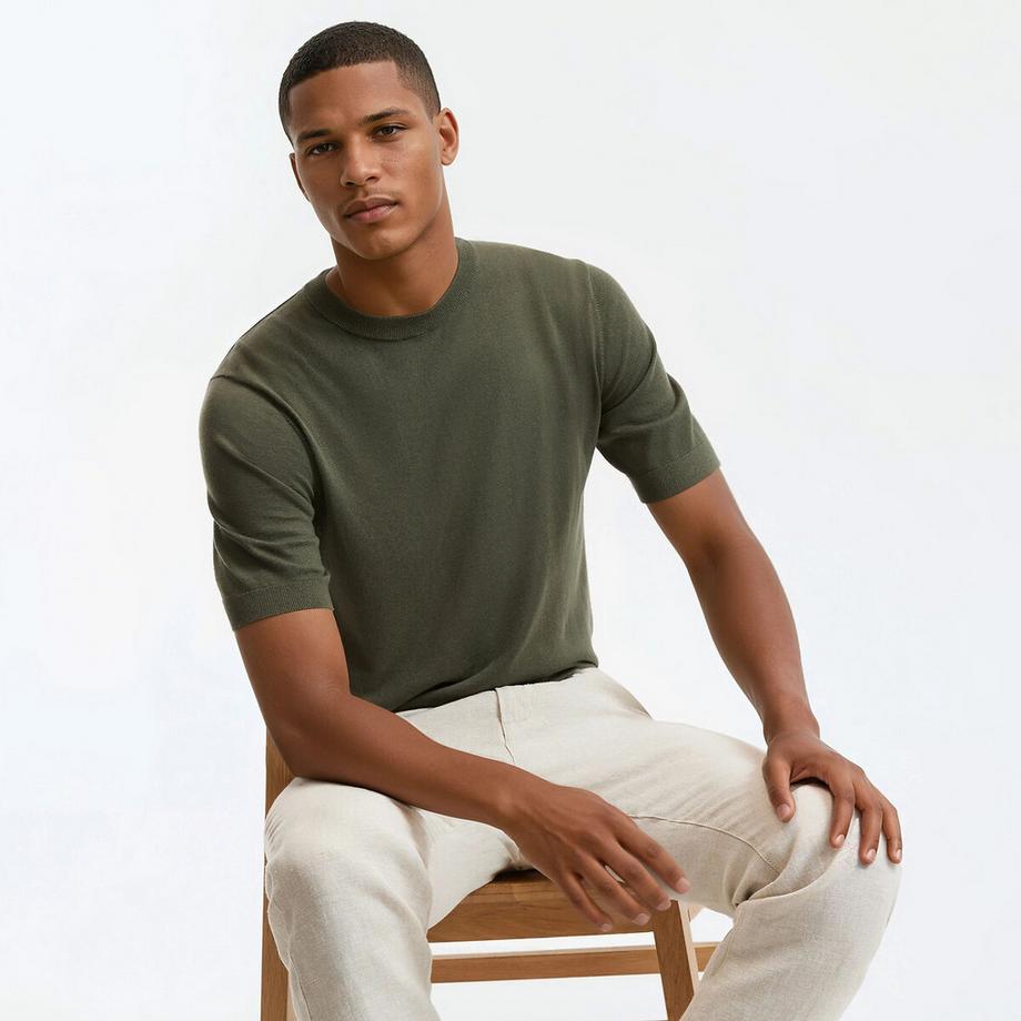 La Redoute Collections Strick T-Shirt Rundhalsausschnitt  