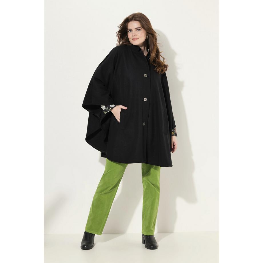 Ulla Popken Mantellina Collo Alto Abbottonatura Maniche Lunghe  