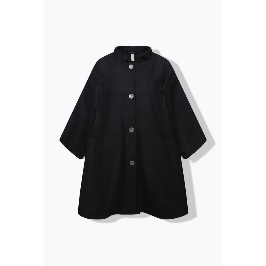 Ulla Popken Mantellina Collo Alto Abbottonatura Maniche Lunghe  