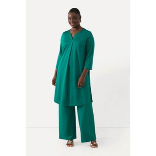 Ulla Popken T-shirt long Slinky Piqué Col Tunique Manches 3/4  