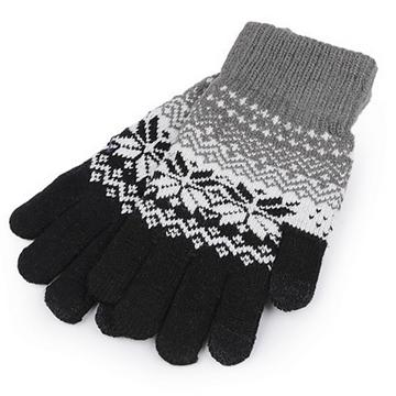 Strickhandschuhe /Mädchen Norwegermuster und Touchfunktion an Daumen und Zeigefinger