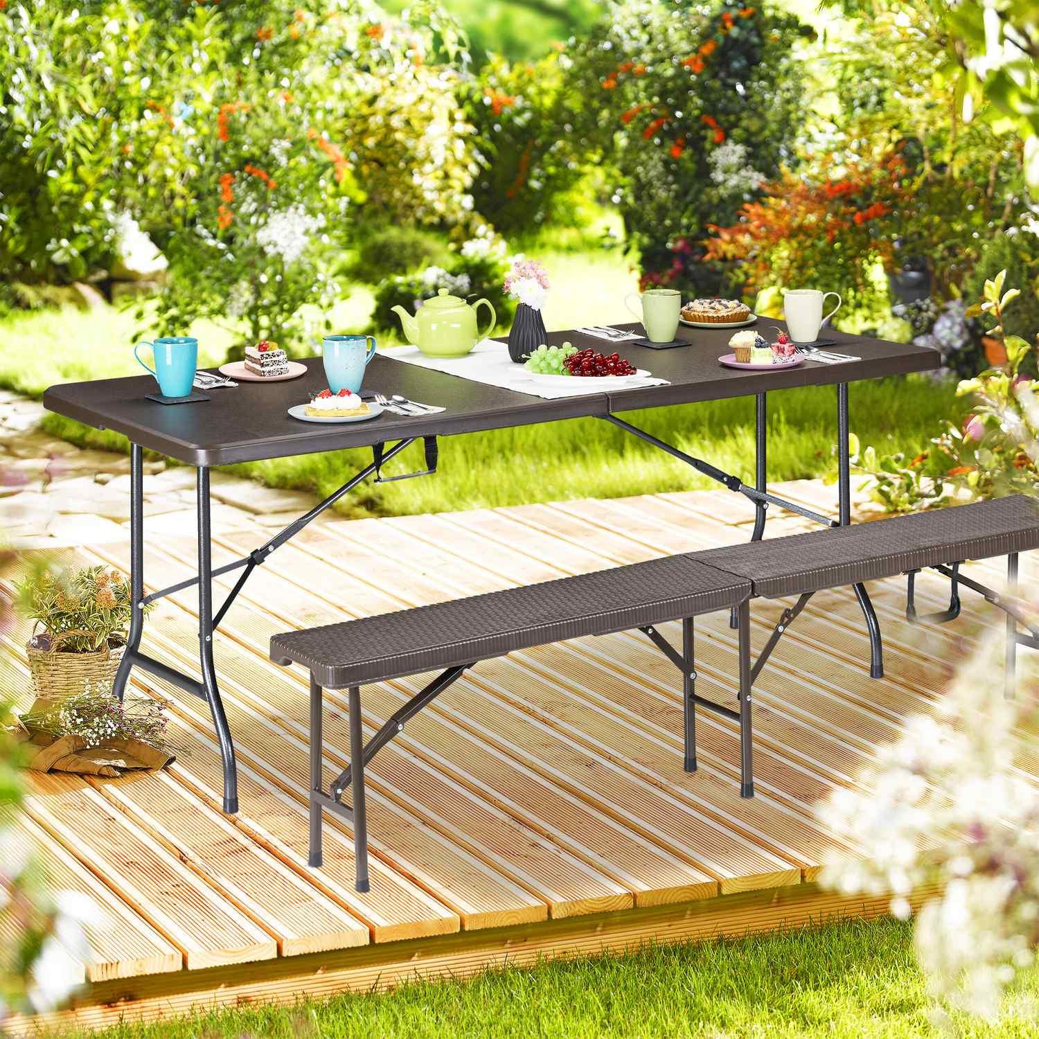 B2X Table de jardin pliante  