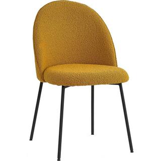 mutoni Chaise de salle à manger Clusto tissu métal moutarde (lot de 2)  