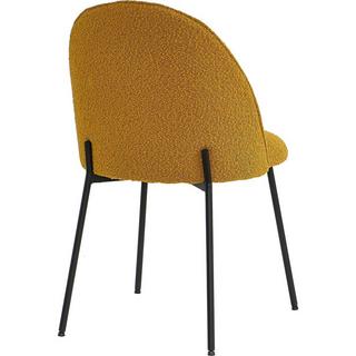 mutoni Chaise de salle à manger Clusto tissu métal moutarde (lot de 2)  