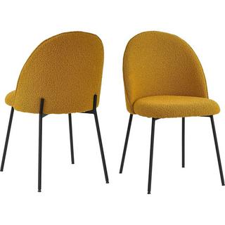 mutoni Chaise de salle à manger Clusto tissu métal moutarde (lot de 2)  