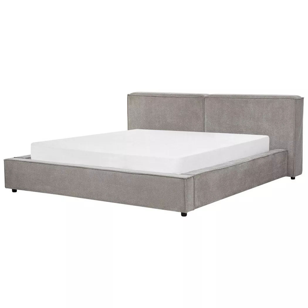 Beliani - Wasserbett aus Stoff  LINARDS, Taubengrau