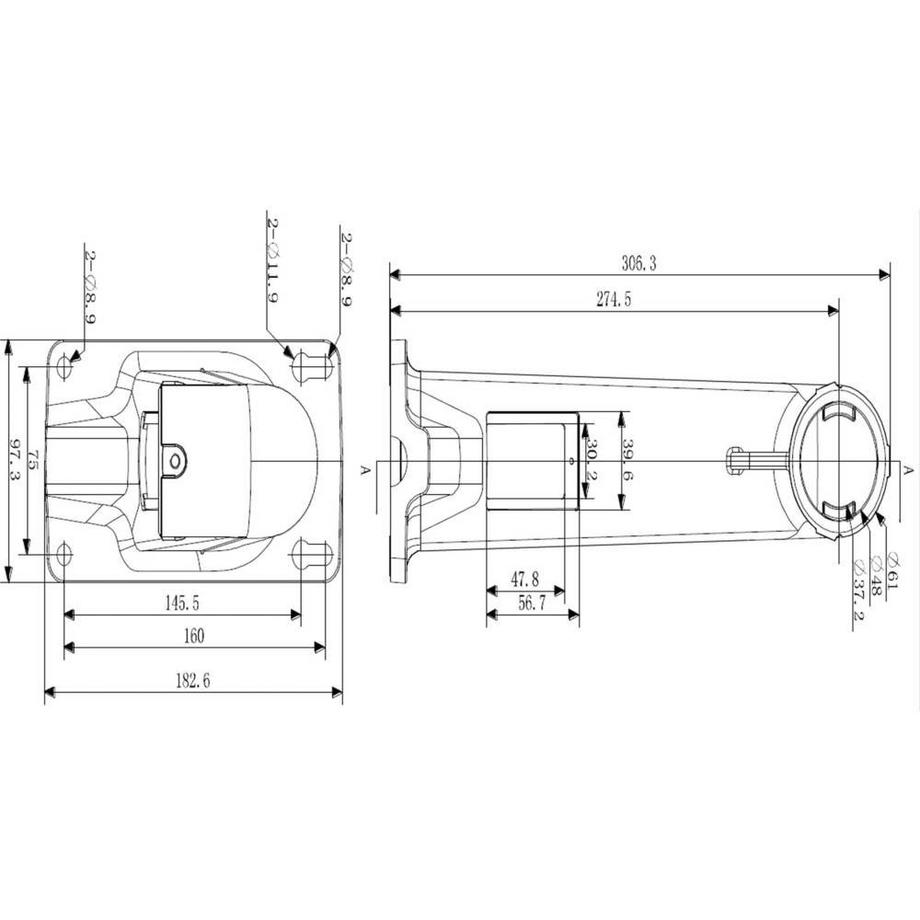 HiWatch  Kompakte Wandhalterung zur Wandmontage von -PTZ-Kameras 