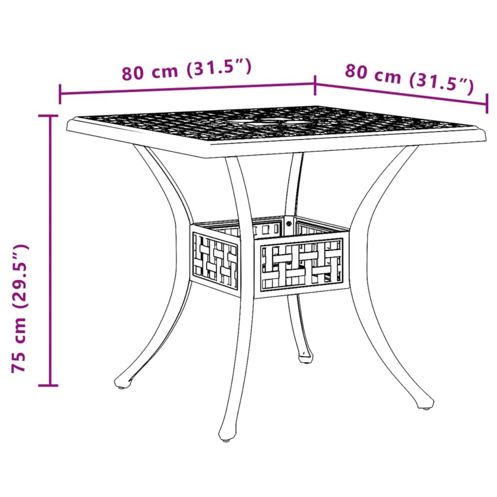 VidaXL Gartentisch aluminium  