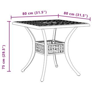 VidaXL Table de jardin aluminium  