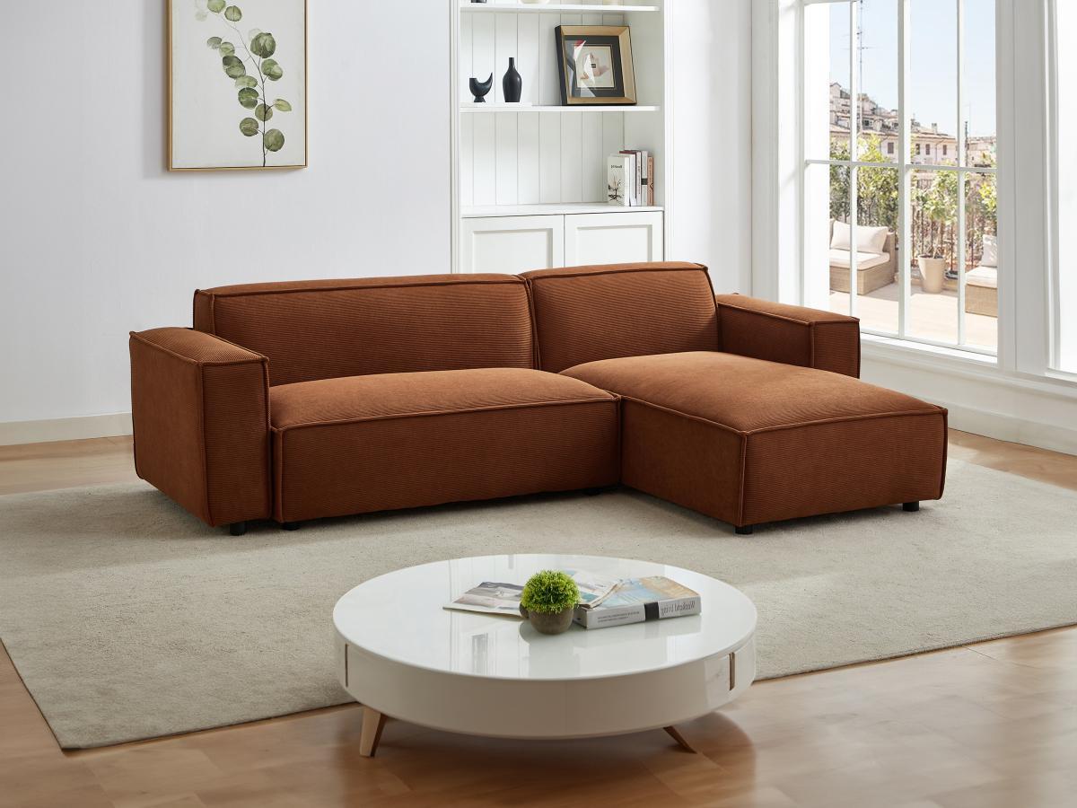 PASCAL MORABITO Ecksofa - Ecke wechselbar- Cord - Terracotta - BORORE  