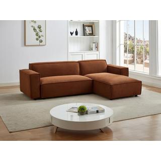 PASCAL MORABITO Ecksofa - Ecke wechselbar- Cord - Terracotta - BORORE  