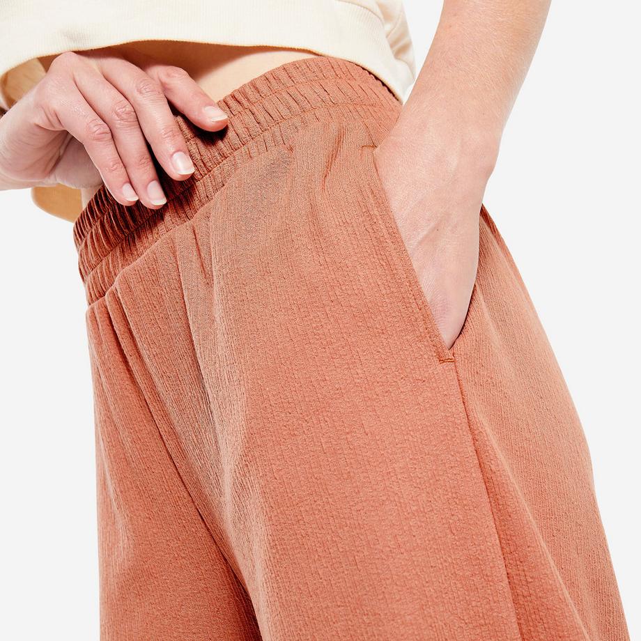DOMYOS  Pantalon yoga de retraite femme, marron sépia 