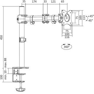 LogiLink  Monitorarm 13-27" 428mm 