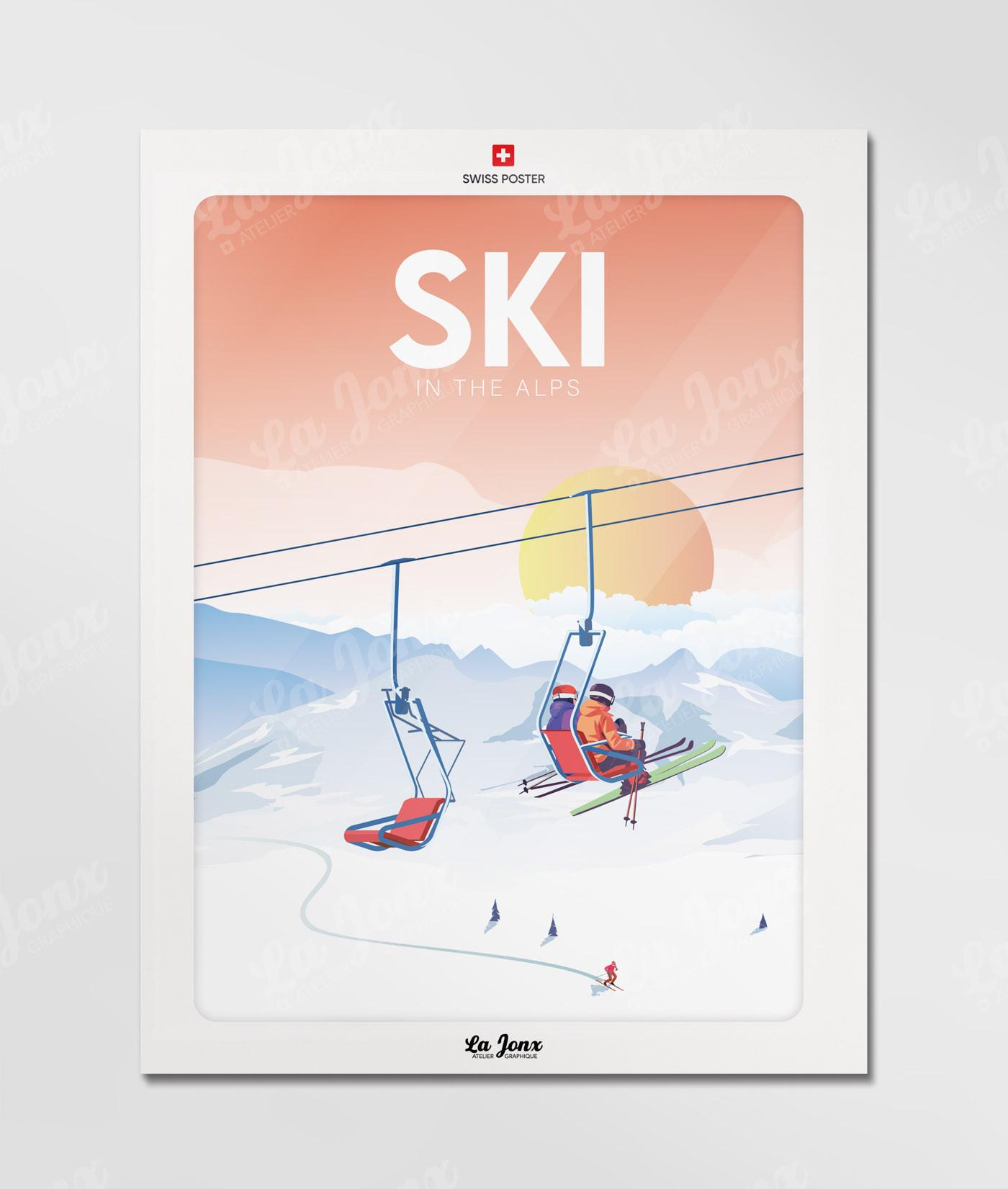 La-Jonx Affiche de Ski in the Alps  