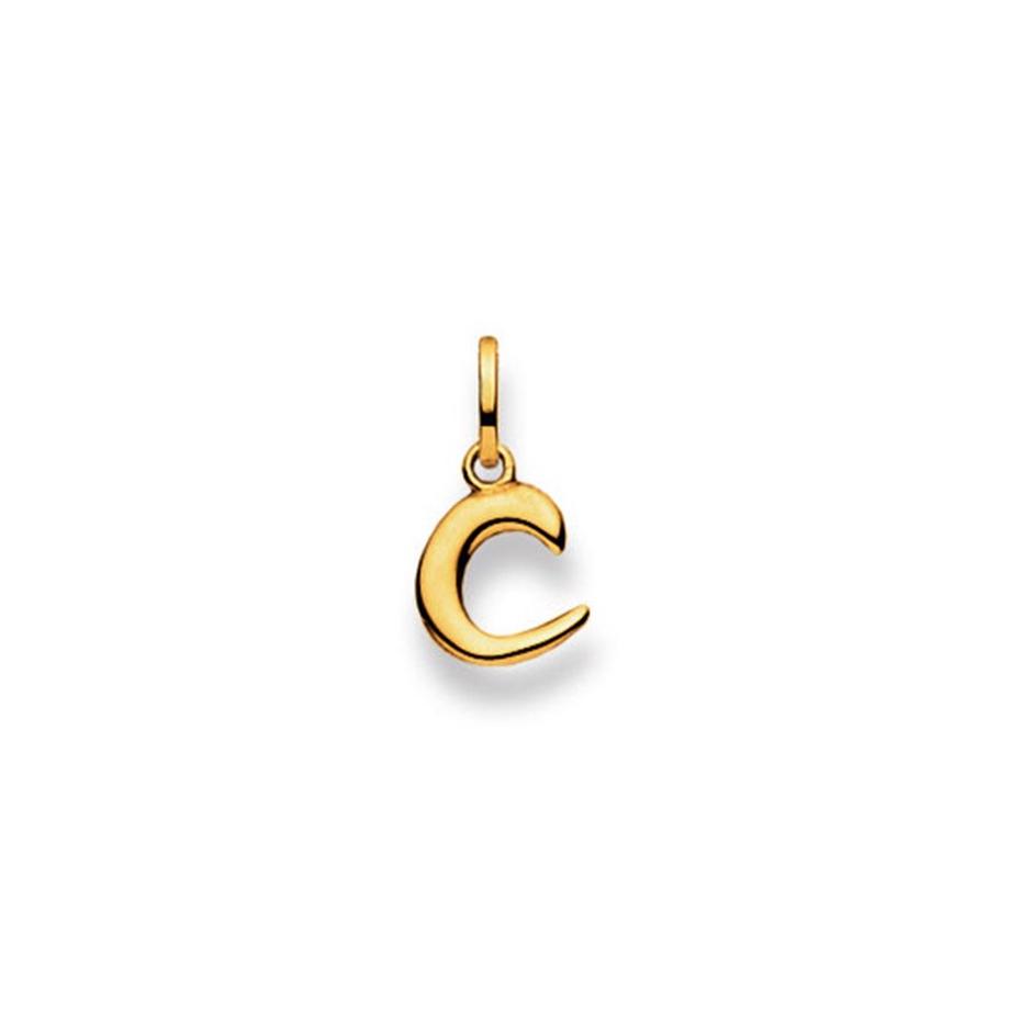 Pendentif lettre C or jaune 750, 15 x 8mm