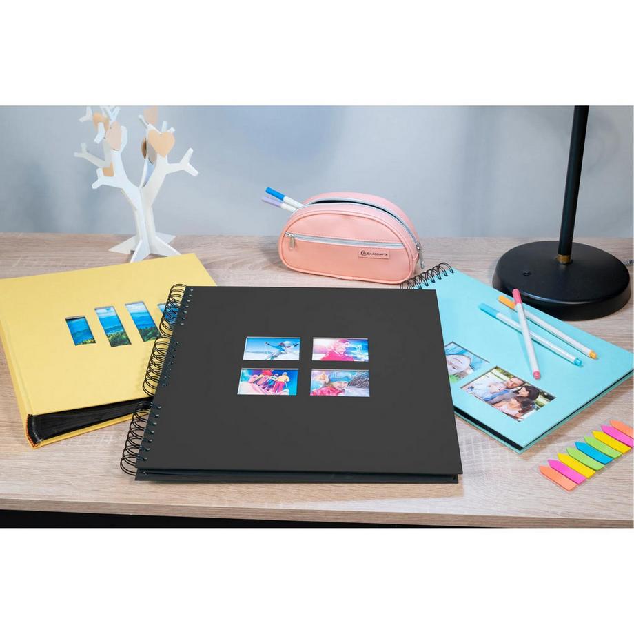 Exacompta Album photo à spirales 60 pages noires Milano  