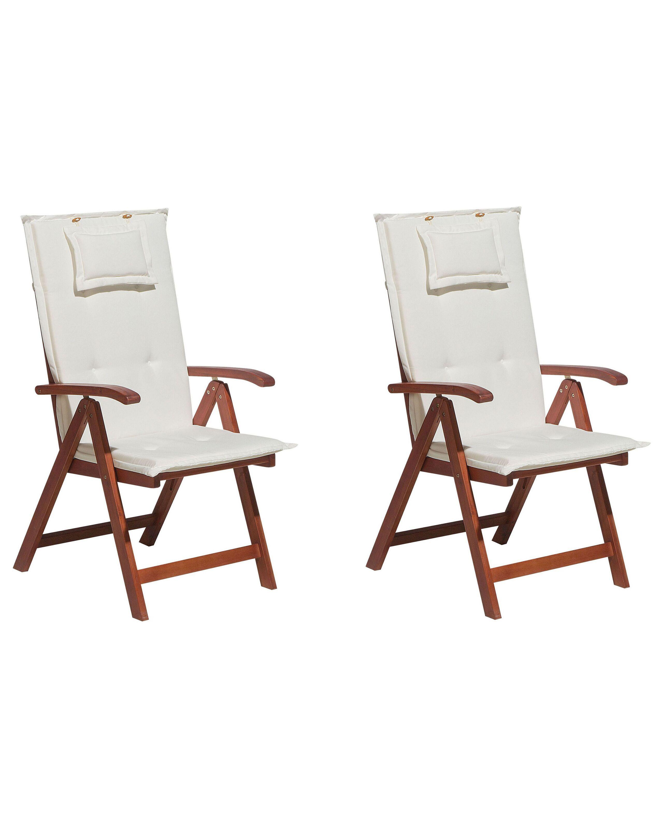 Beliani Lot de 2 chaises en Acacia Traditionnel TOSCANA  