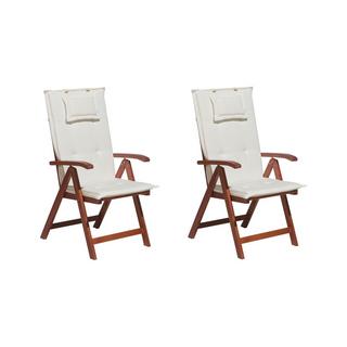 Beliani Lot de 2 chaises en Acacia Traditionnel TOSCANA  