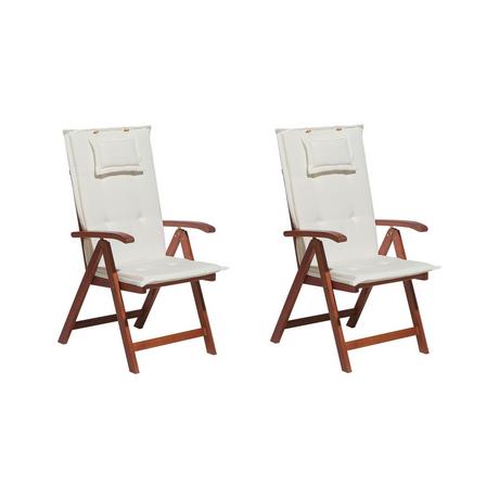 Beliani Lot de 2 chaises en Acacia Traditionnel TOSCANA  