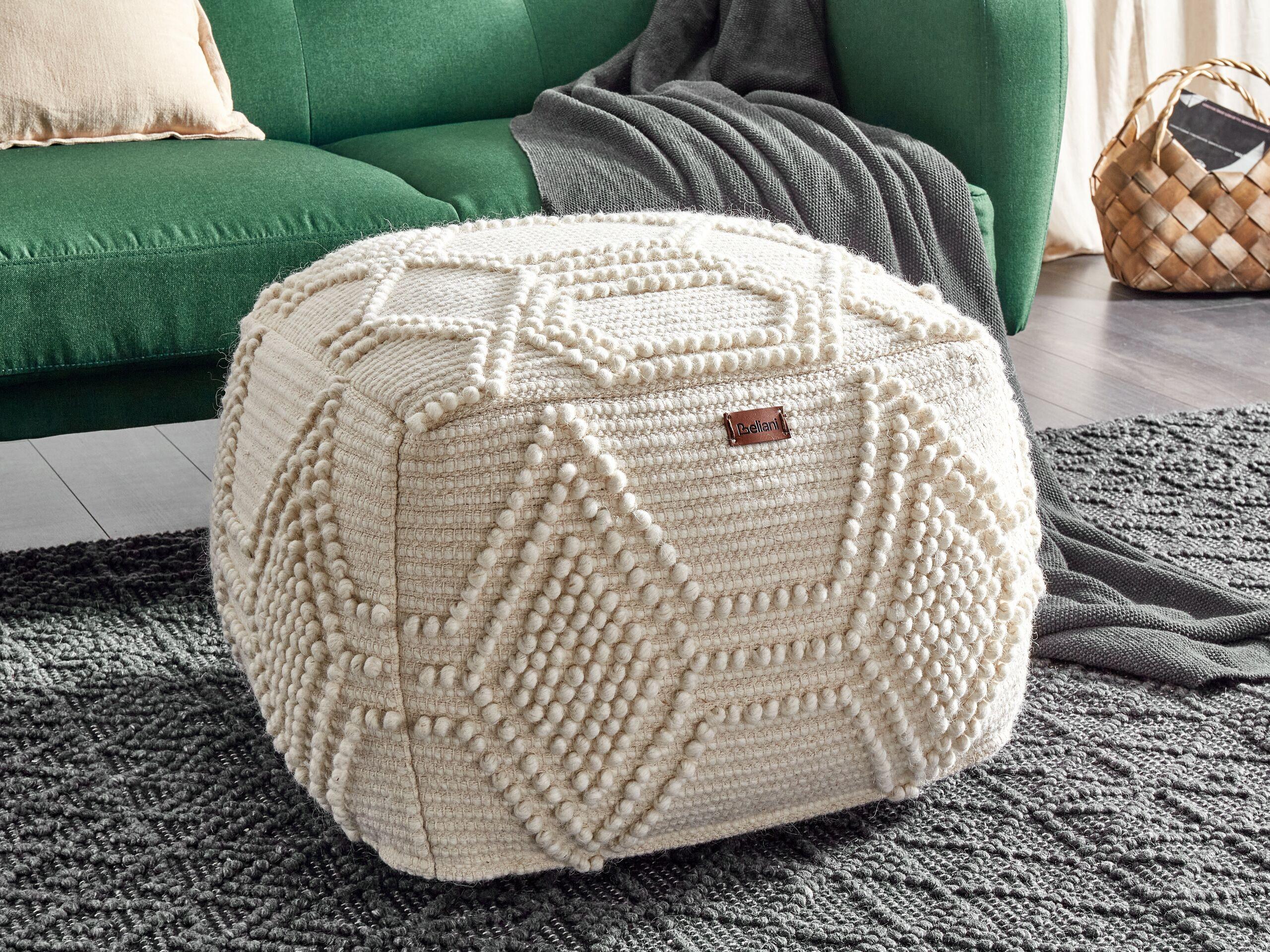 Beliani Pouf en Laine Boho CHOIM  