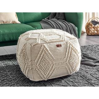 Beliani Pouf en Laine Boho CHOIM  